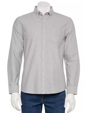 Sonoma Adaptive Men's Size XL Button-Down Cotton Blend Long Sleeve Shirt